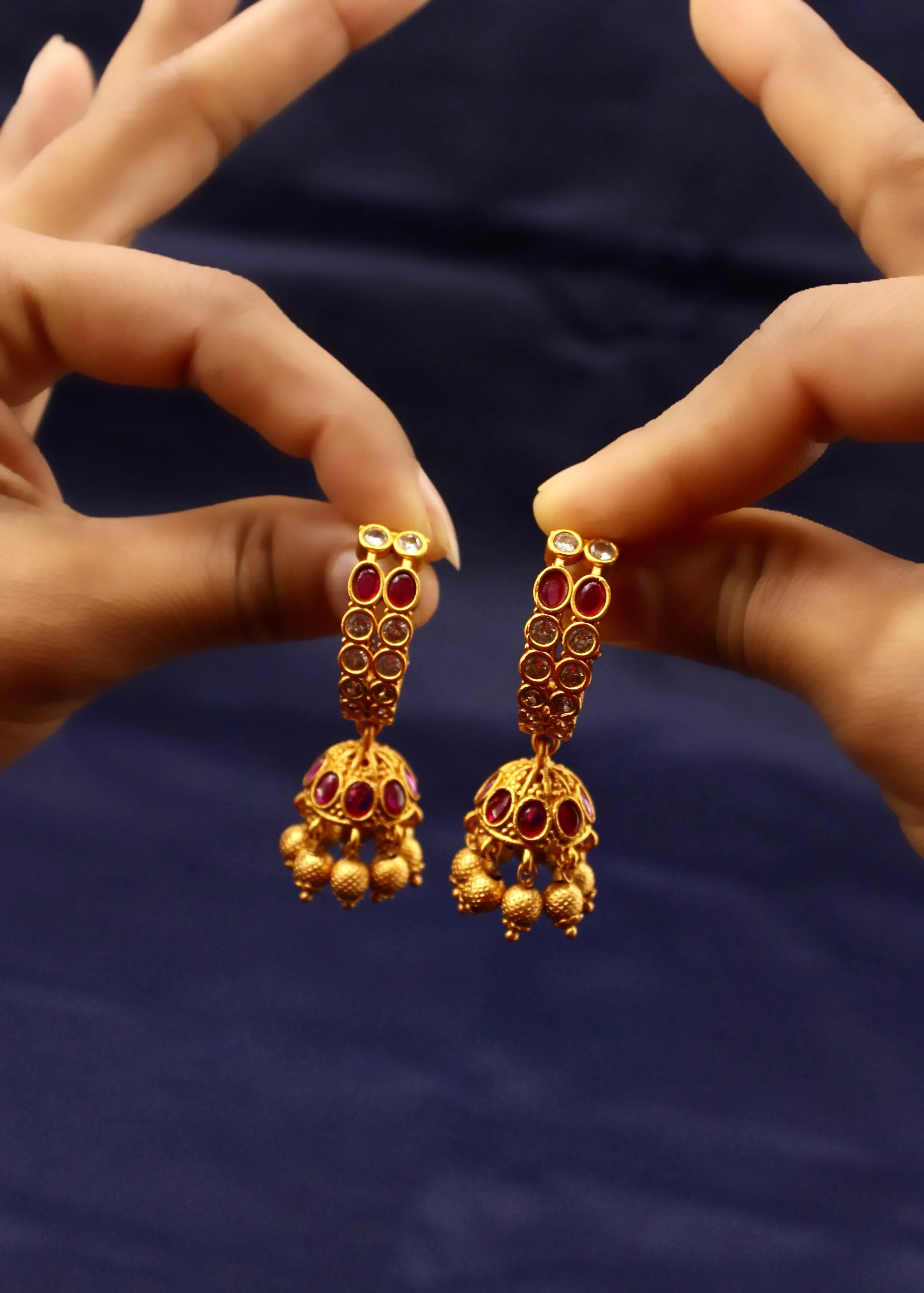 STYLISH MATTE JHUMKI EARRINGS