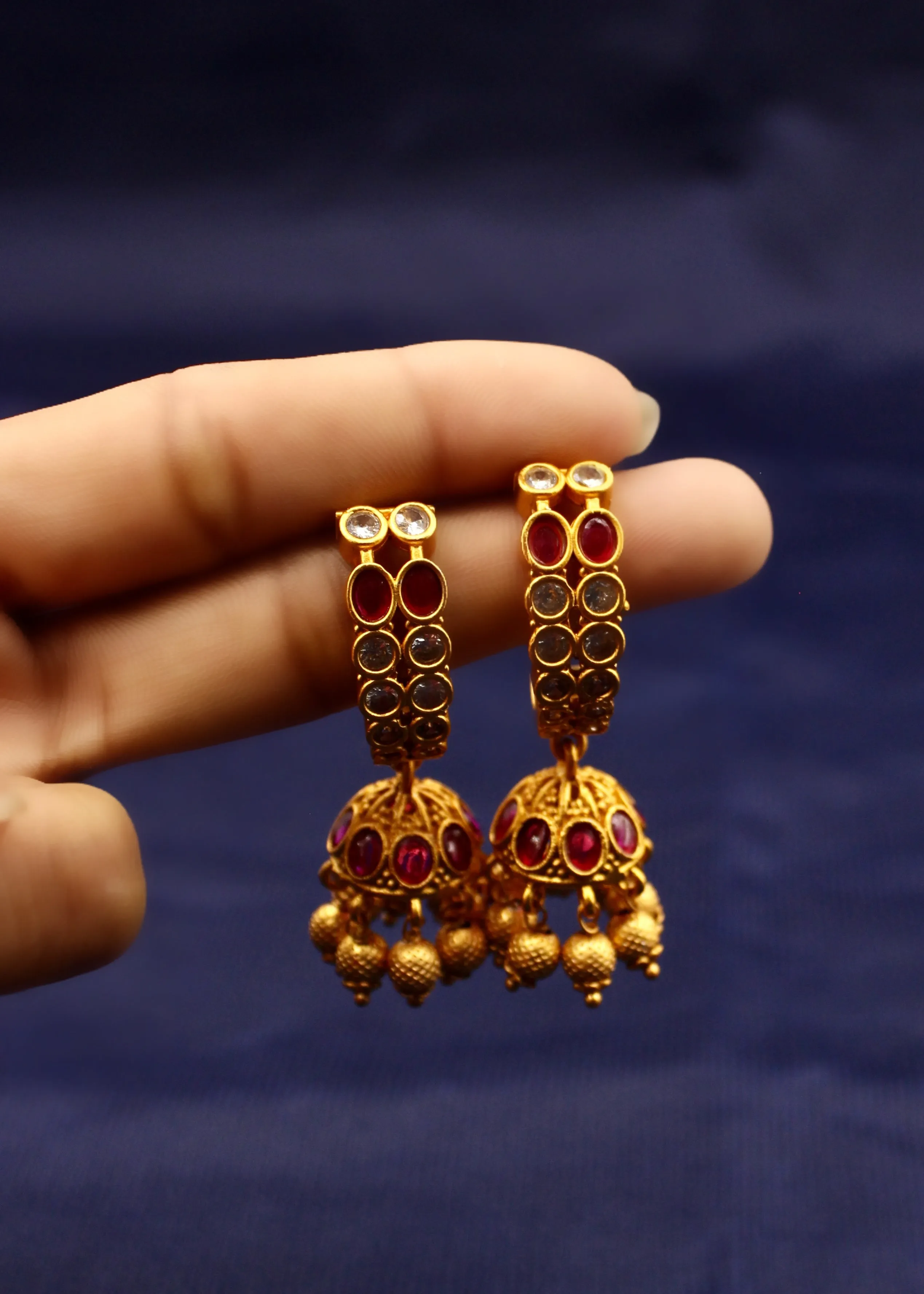 STYLISH MATTE JHUMKI EARRINGS