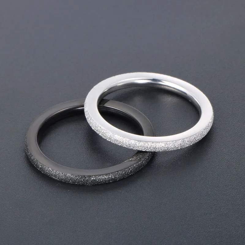 Stylish Matte Titanium Steel Couple Rings - Personalized Wholesale Jewelry for Men and Women