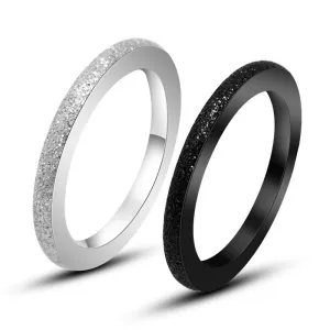 Stylish Matte Titanium Steel Couple Rings - Personalized Wholesale Jewelry for Men and Women