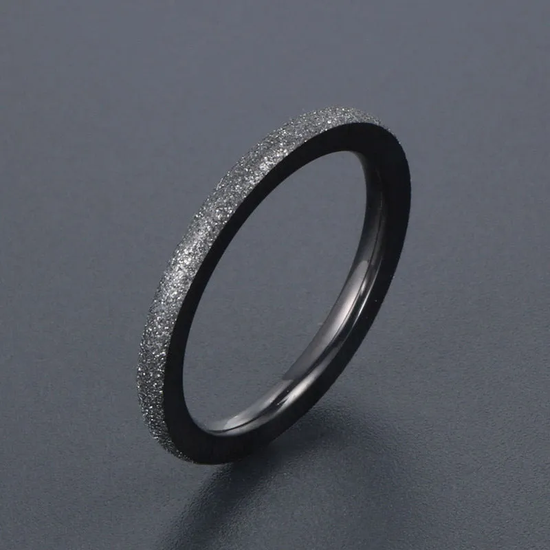 Stylish Matte Titanium Steel Couple Rings - Personalized Wholesale Jewelry for Men and Women