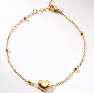 Sweet Heart Gold Anklet Stainless Steel