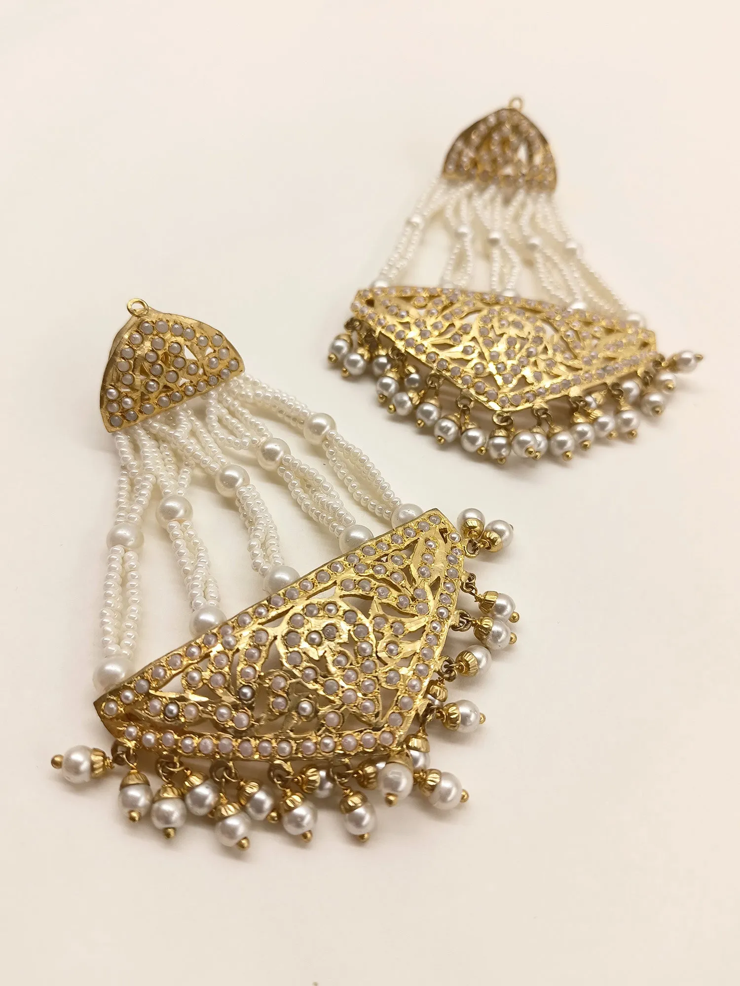 Tasneem Gold Plated Jadau Earrings