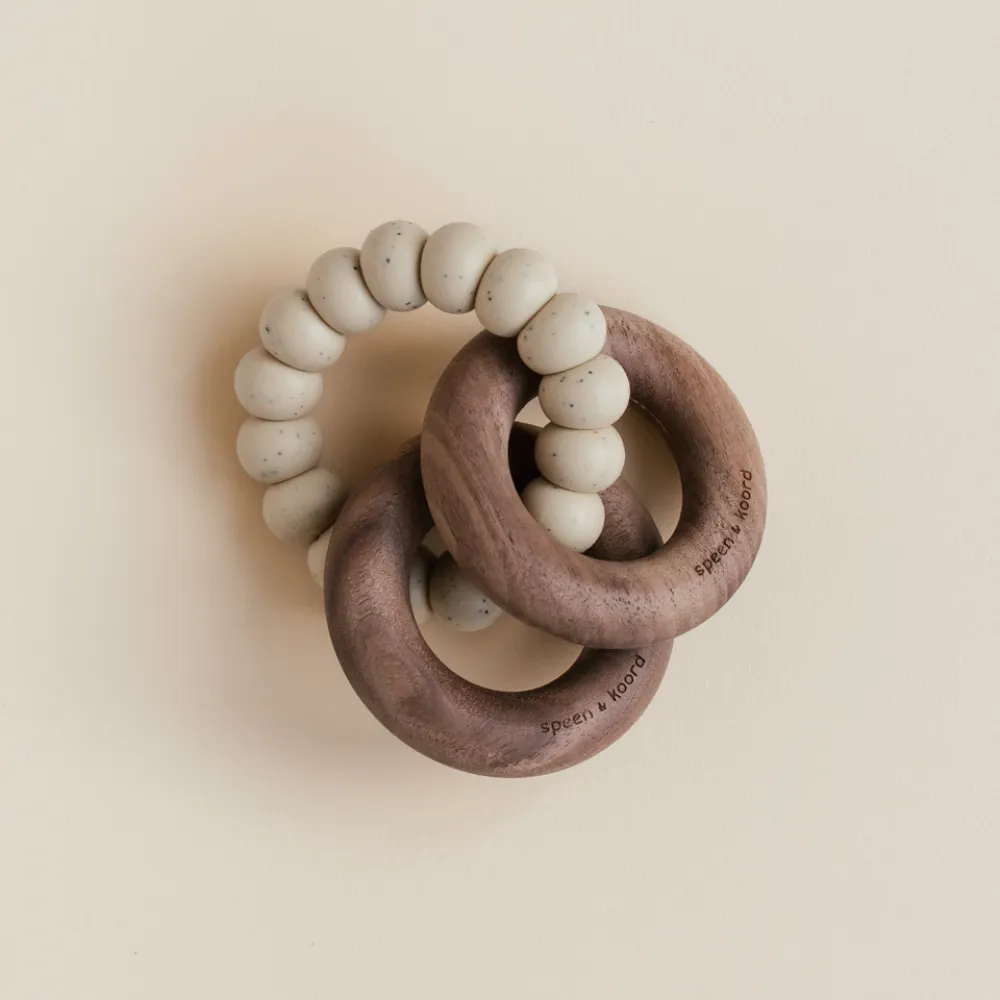 Teether - Silicone & wood - Handmade