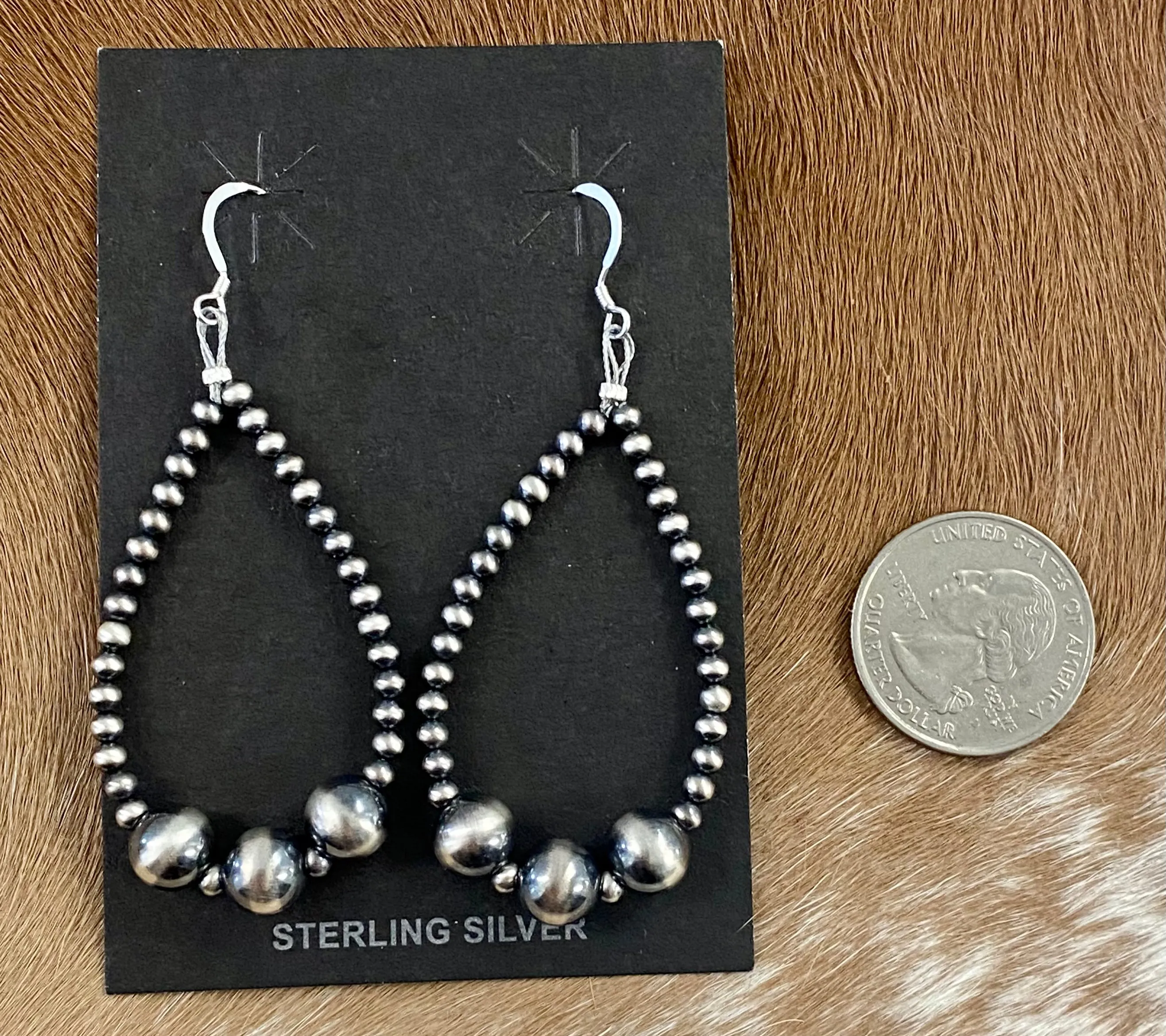 The Navajo Pearl Teardrop 2 3/4" Inch Earrings