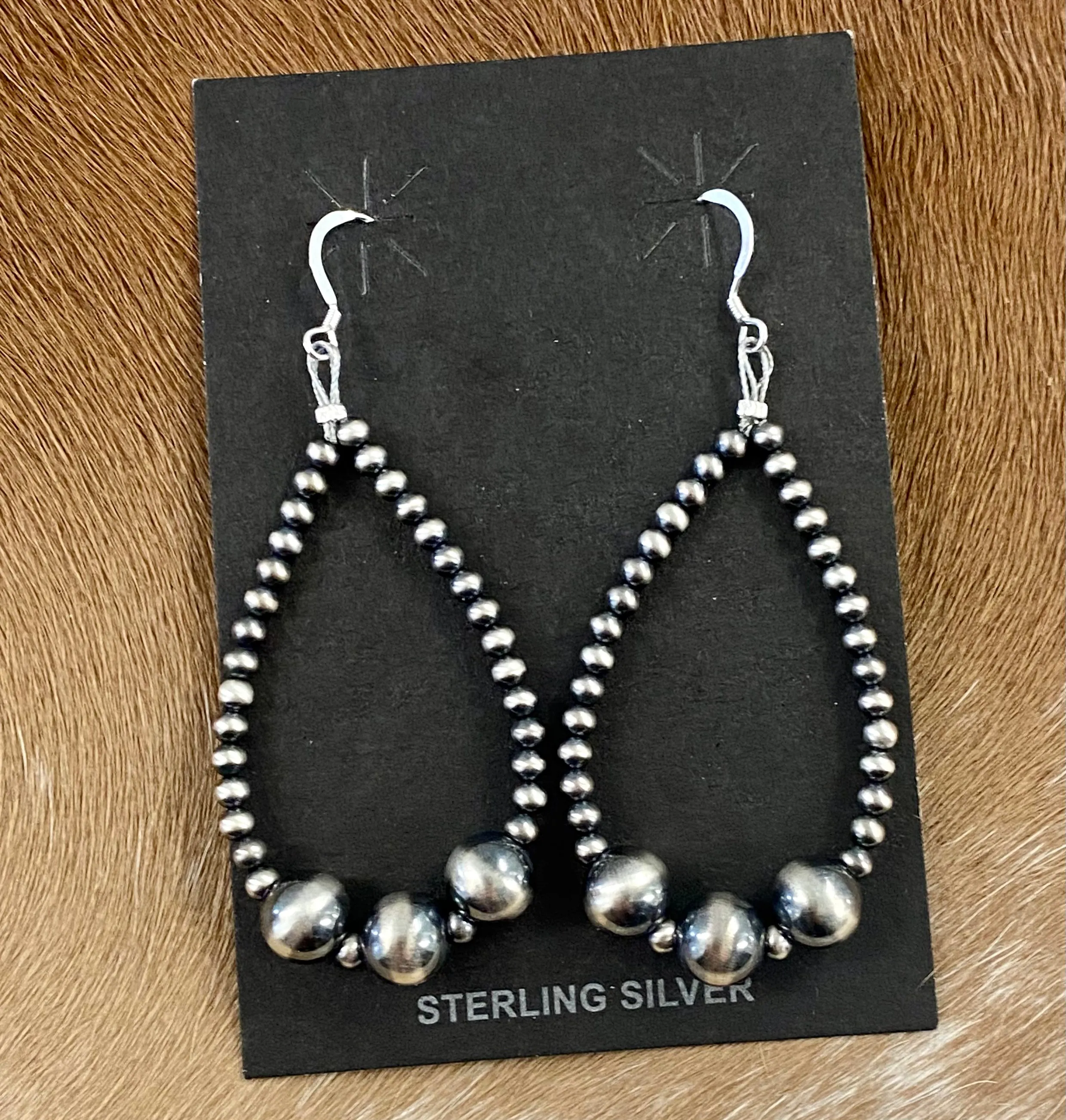 The Navajo Pearl Teardrop 2 3/4" Inch Earrings