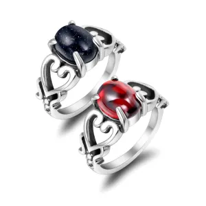 Trendy Titanium Steel Hollow Heart Couple Rings for Men - Wholesale Jewelry Collection