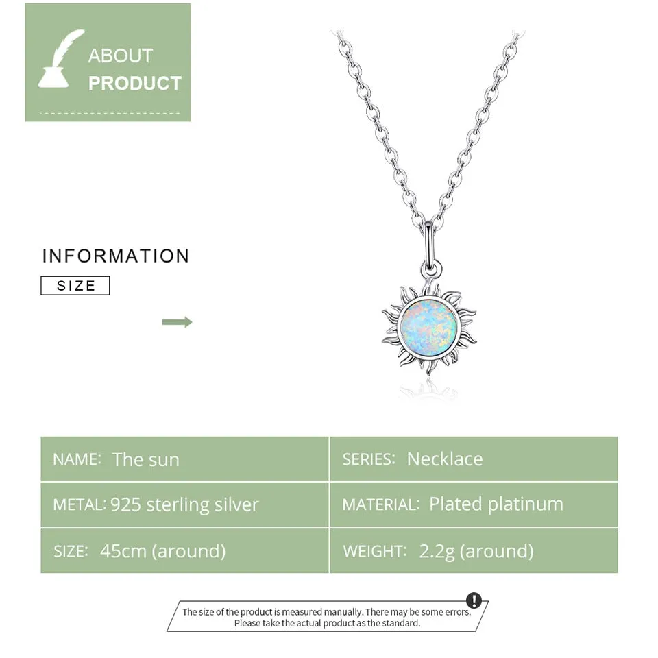 White Opal Sun Pendant with Apollo Chain Necklaces