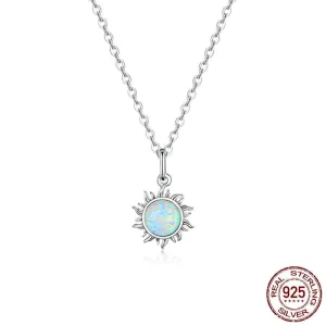 White Opal Sun Pendant with Apollo Chain Necklaces