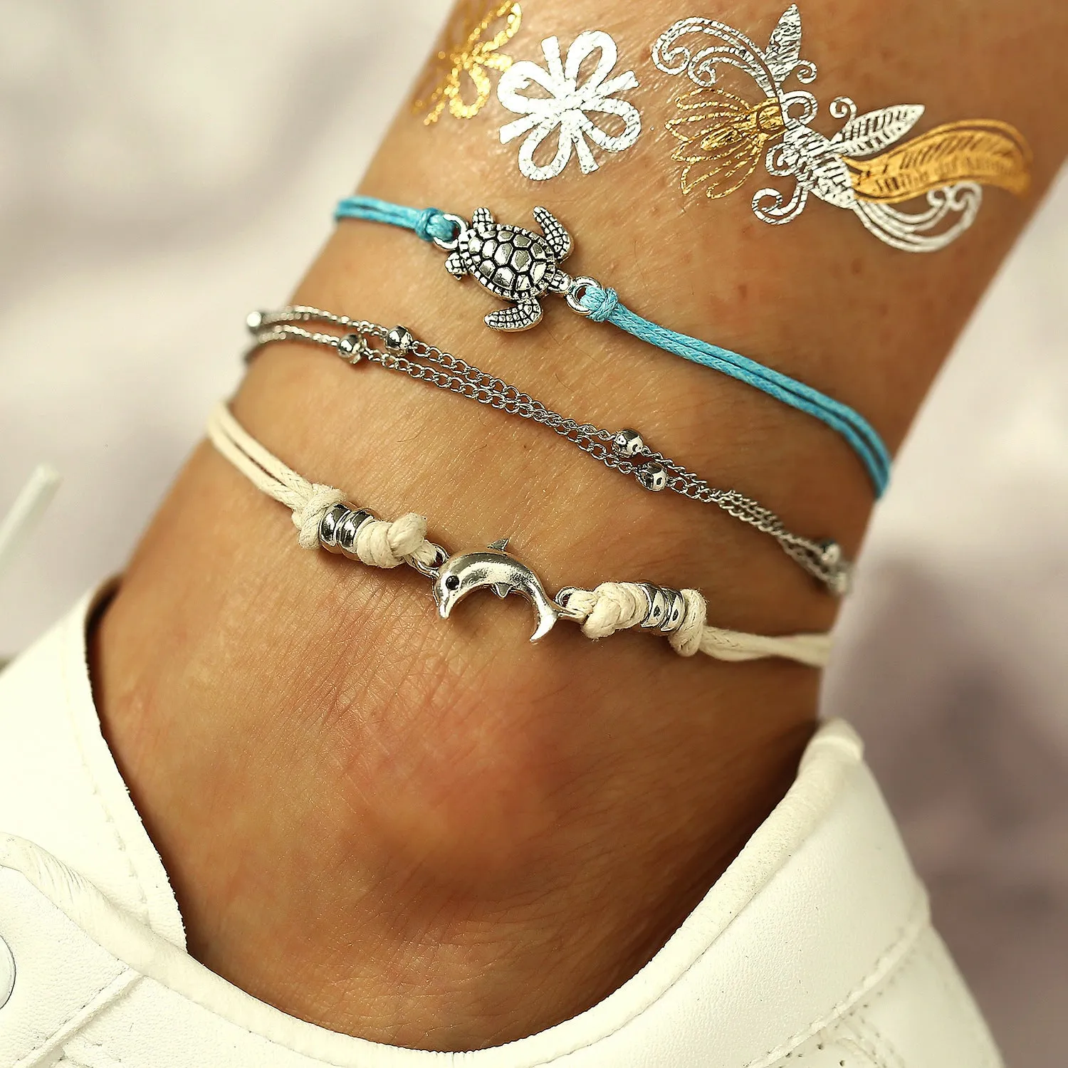 Wholesale Bohemian starfish shells Anklets JDC-AS-F497