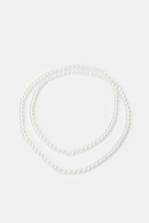 Women White Pearl Necklace