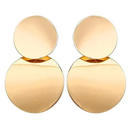 Yellow Chimes Latest Trand Geometric Triangle Round Gold Plated Stud Earrings For Women and Girls