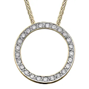 Yellow Gold and Diamond Circle Pendant