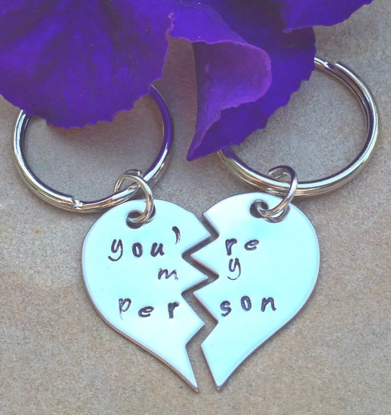 you're my person, Boyfriend Gift, you're my person keychain, Grey's anatomy, personalized key chains, couple keychain, gifts for couples